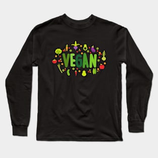 Vegan design with vegatables Long Sleeve T-Shirt